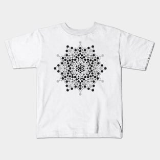 Dot mandala grey scale Kids T-Shirt